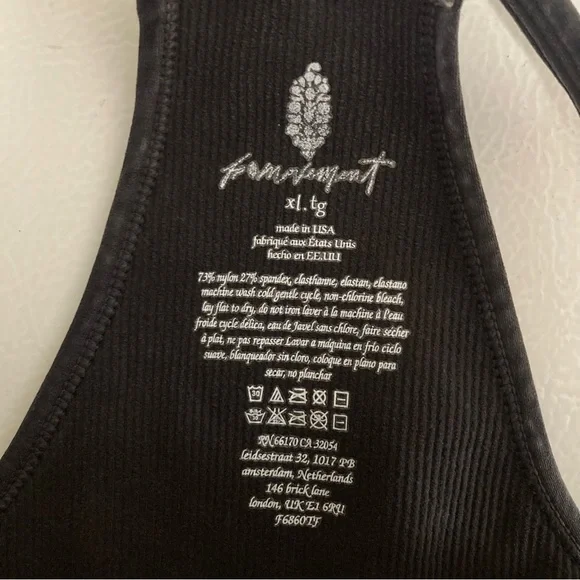 4. Free People Movement Happiness Runs Long Crop Tank in Washed Black size XL - Picture 8 of 8